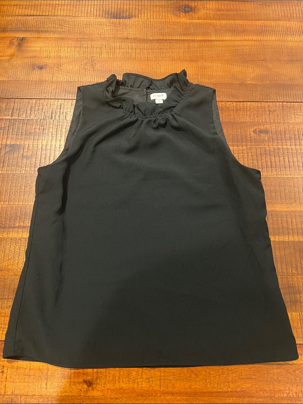 J. Crew Black Ruffle-Trim Sleeveless Camisole